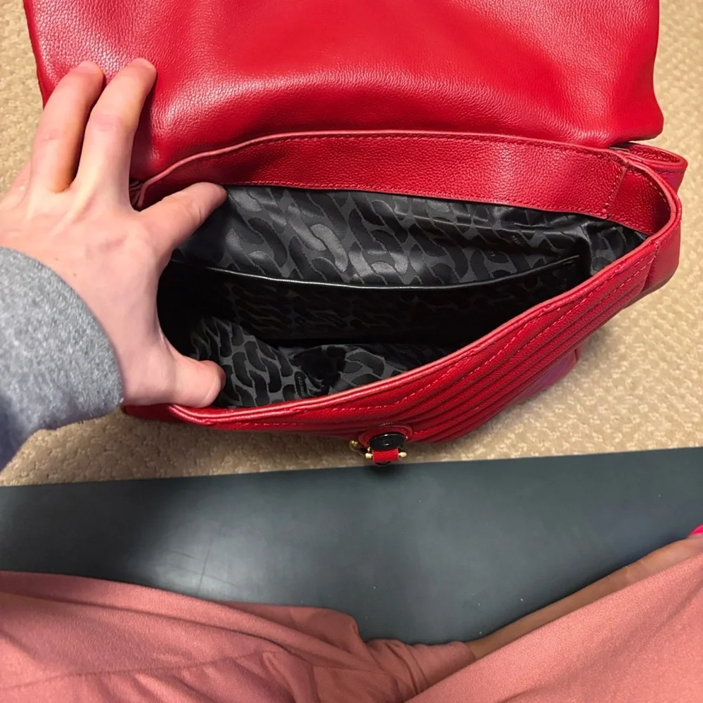 Rebecca Minkoff Red Quilted Satchel with Black Hardware - Picture 10 of 14